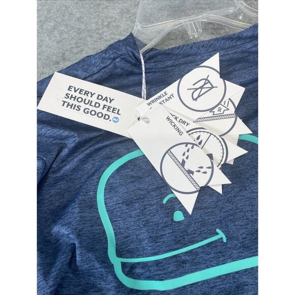 NEW Vineyard Vines Men Sz M Long Sleeve Harbor Performance Graphic Tee Navy Hthr - Picture 5 of 7